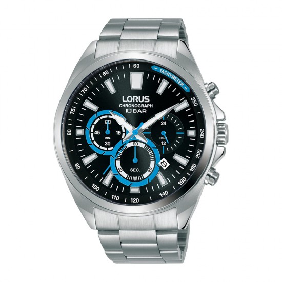 LORUS Classic Date Chrono Silver/Black Blue RT381HX9 LORUS Classic Date Chrono Silver/Black Blue RT381HX9