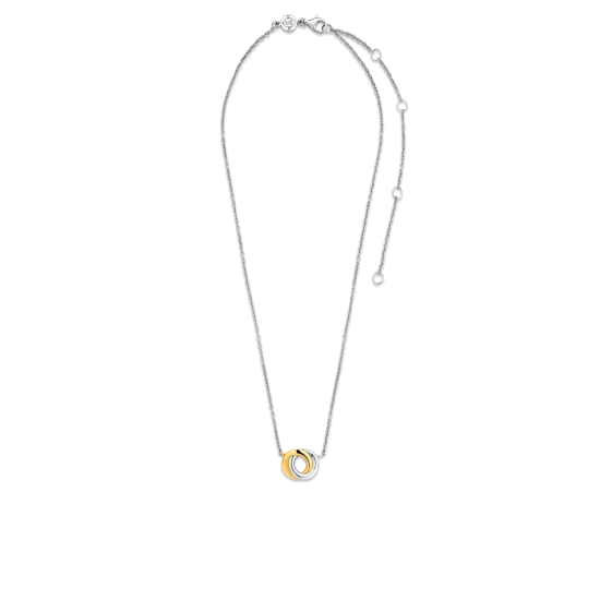 Ti Sento Ασημένιο-επίχρυσο κολιέ με κύκλους 3915SY