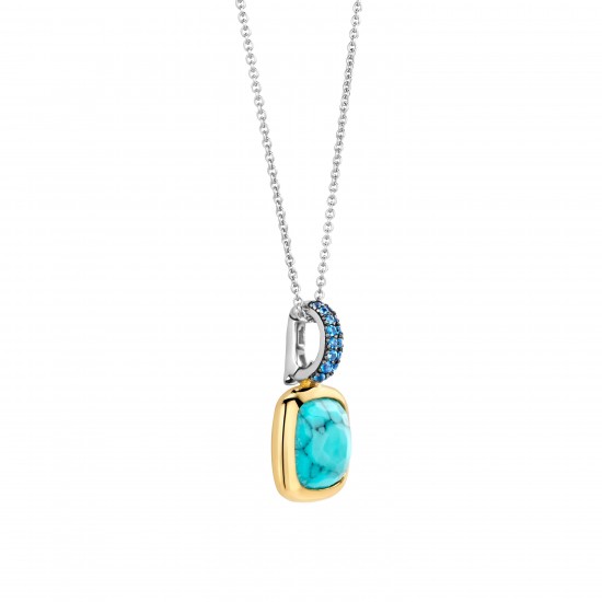 TI SENTO Turqoise Cushion Necklace with pendant 6829TQ