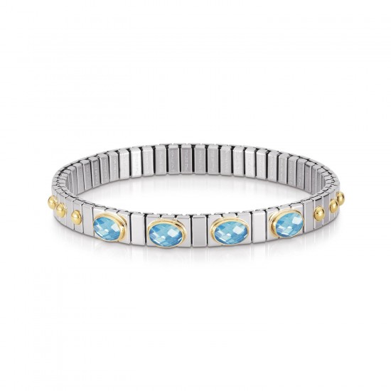 Nomination Steel Bracelet with Light blue CZ and Gold K18 042502/006