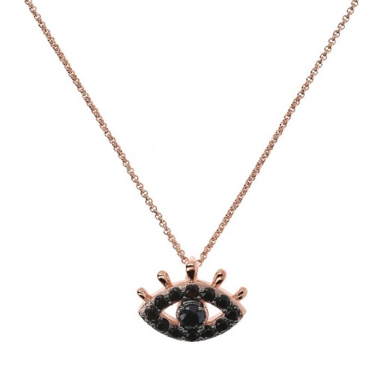 Bronzallure Pave Eye Pendant with Black CZ WSBZ01677.BS