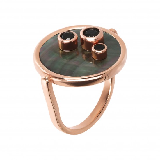 Bronzallure ring with Black MOP WSBZ01602.BM/Νούμερο 54