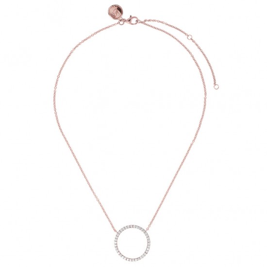 Bronzallure Necklace Circle with White CZ WSBZ01146.WR