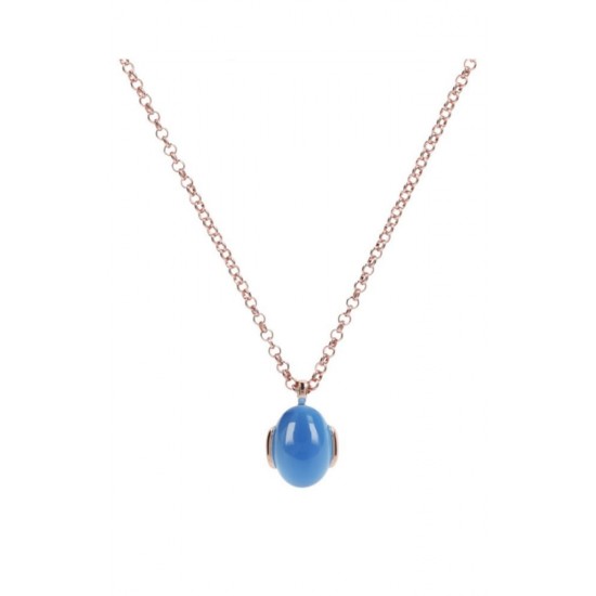 Bronzallure necklace with blue calzedony WSBZ00907.BC