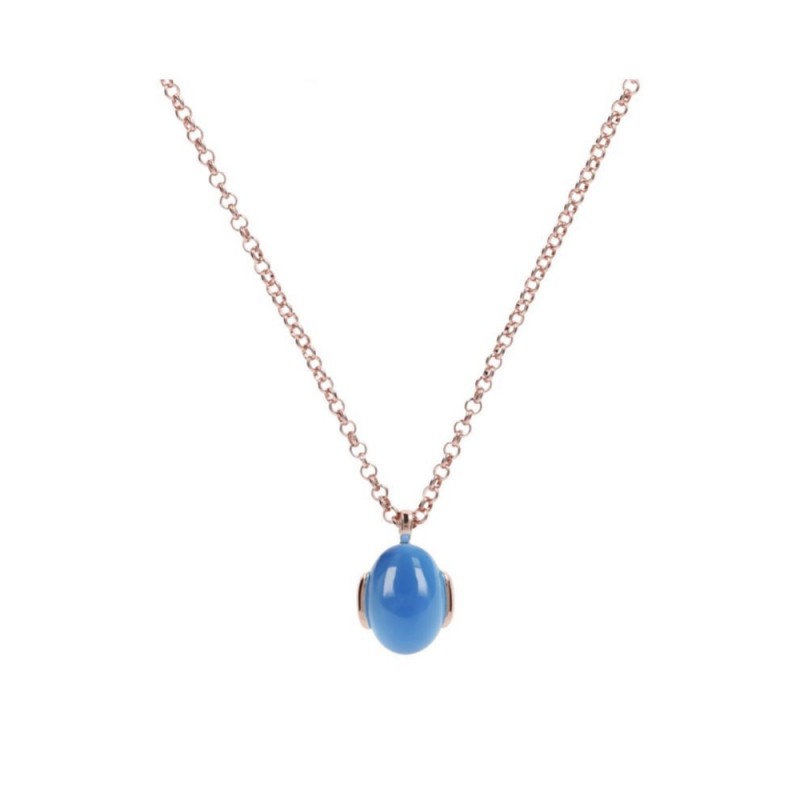Bronzallure necklace with blue calzedony WSBZ00907.BC