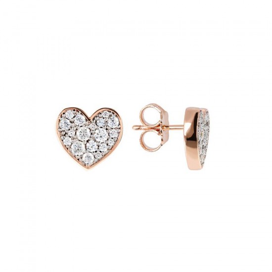 Bronzallure Heart Rose Gold Earrings WSBZ01469.W