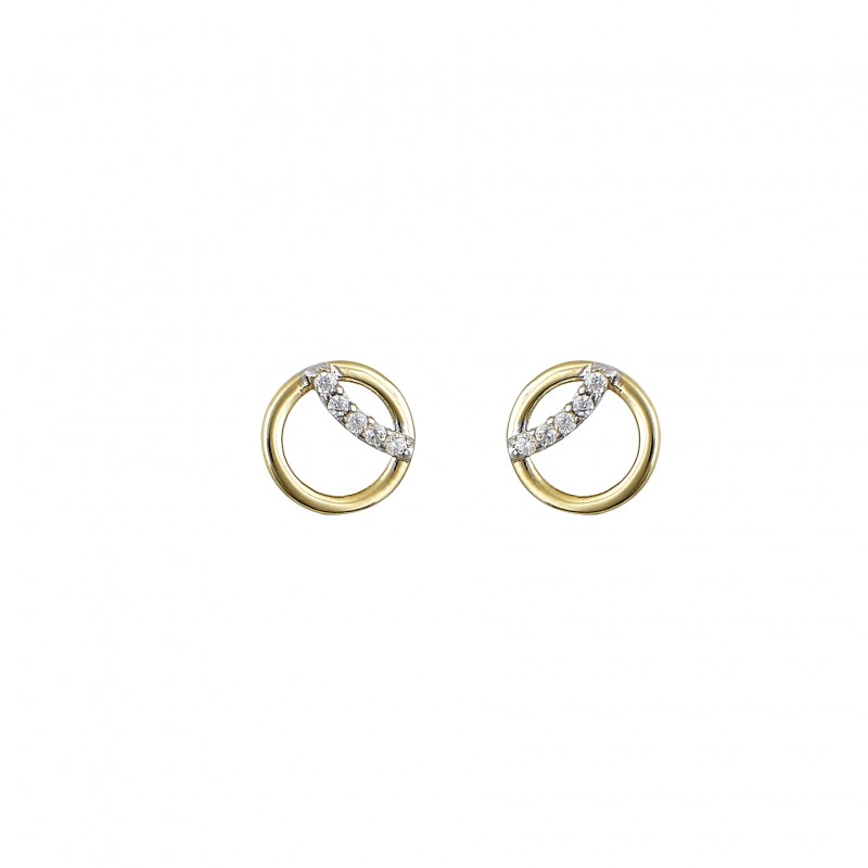 Earrings K14 gold with CZ 101442
