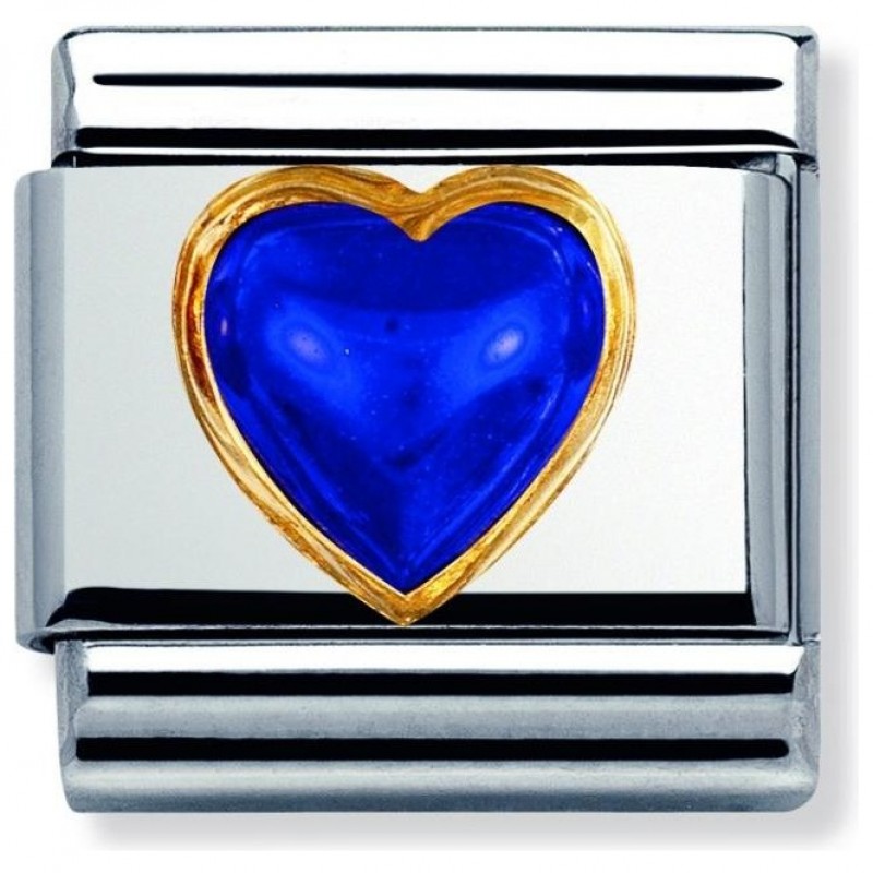 Nomination Composable Link with K18 Gold and Lapis Heart 030501 09
