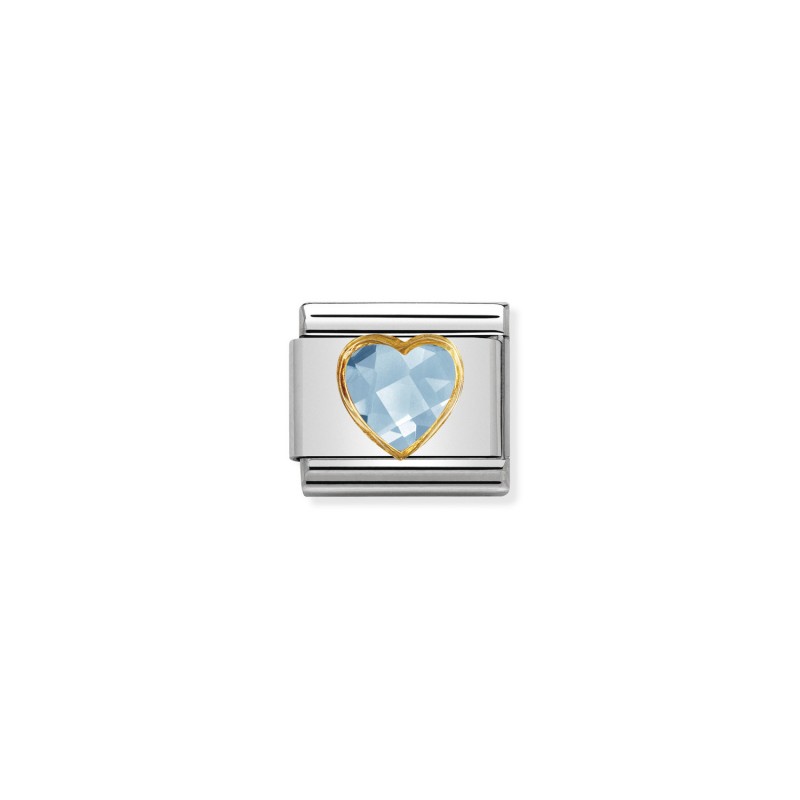 Nomination Light Blue CZ Heart 030610 006