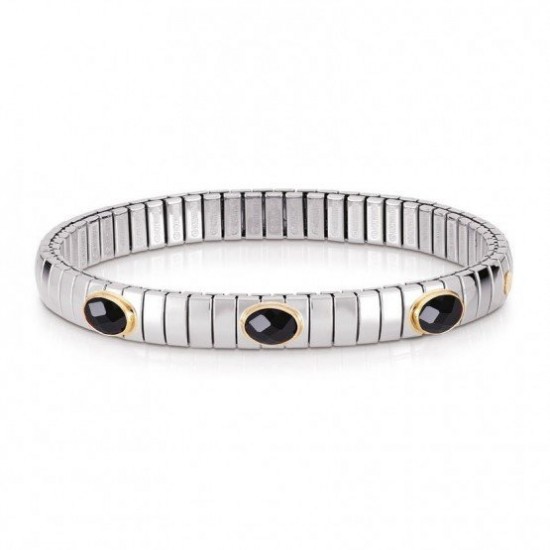 Nomination Βραχιόλι με μαύρα Ζιργκόν κι Χρυσό Κ18 περίγραμμα 042505 011