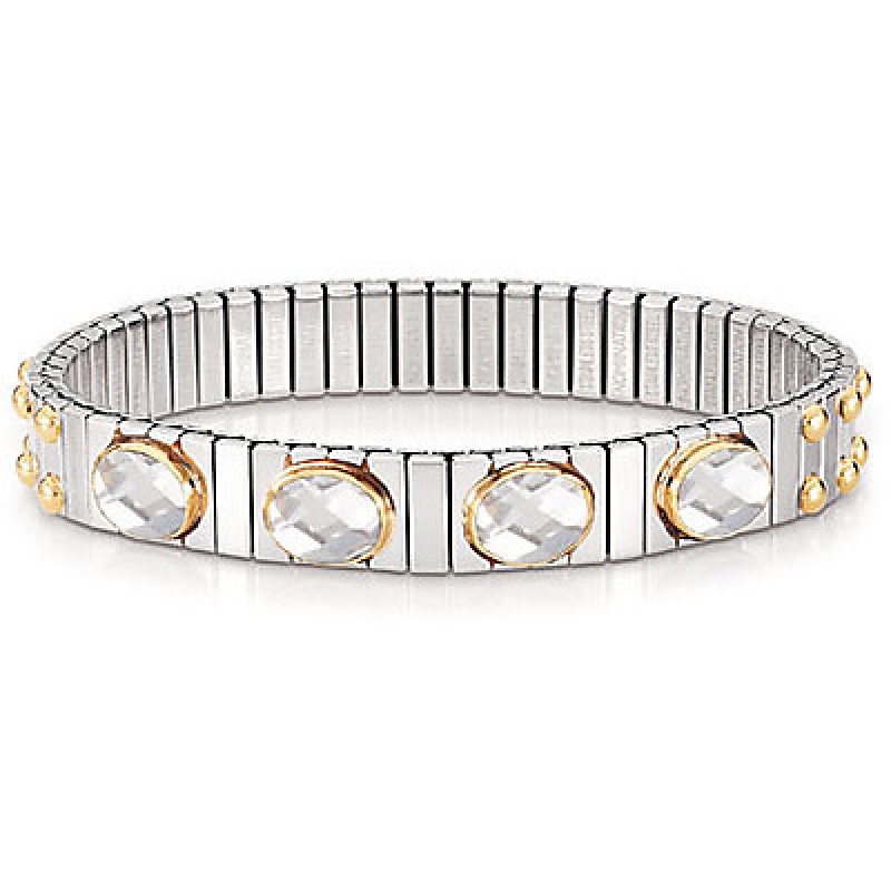 Nomination Steel Bracelet with White CZ and Gold K18 042521/010