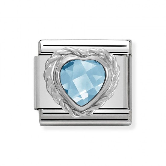 Nomination Composable Link Light Blue CZ Heart 330603 006