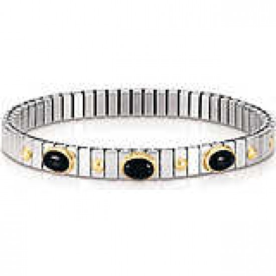 Nomination Steel Bracelet with Black Onyx and Gold K18 042105/002