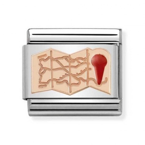 Nomination Composable Link 9K Rose Gold Map 430305 26