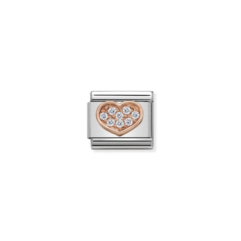 Nomination Heart with White CZ Rose Gold 430302 01