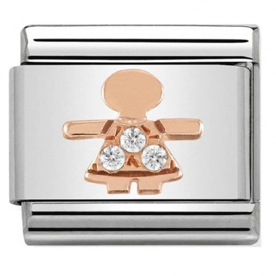 Nomination Composable Link 9K Rose Gold Girl with CZ 430305 07