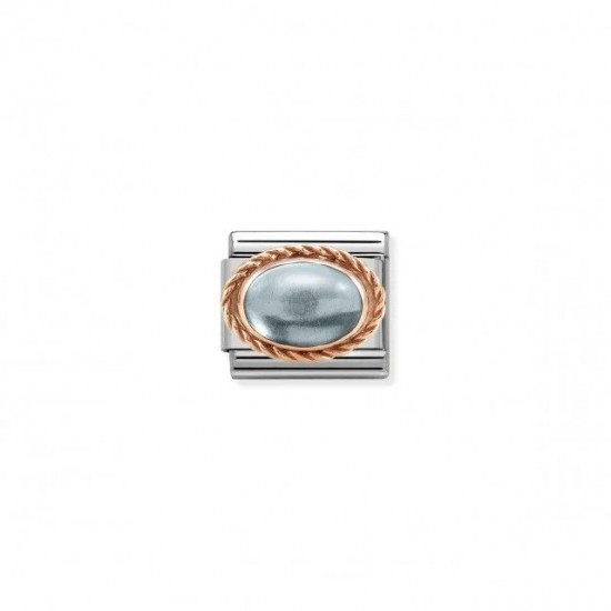 Nomination Composable Classic Link ροζ χρυσό 9Κ Blue Topaz 430507/30