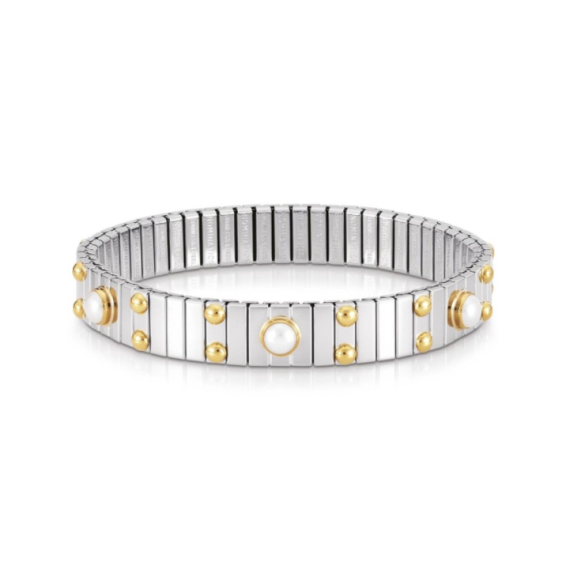 Nomination Extension Bracelet with Pearls and Gold K18 042124/013