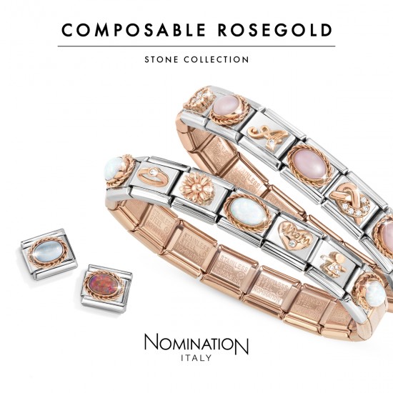 Nomination Composable Classic Link ροζ χρυσό 9Κ Pink Opal 430507/22