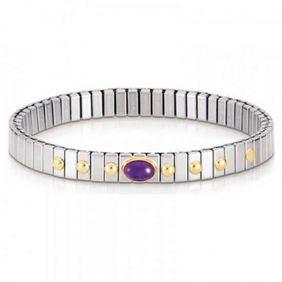 Nomination Βραχιόλι με αμέθυστο και χρυσά Κ18 Στοιχεία 042104/002