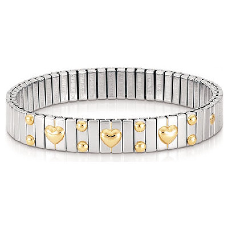 Nomination Steel Bracelet with gold K18 Hearts 042021/005