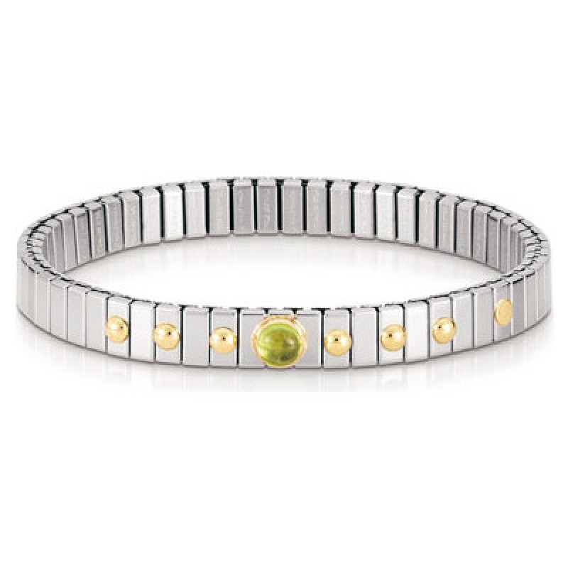 Nomination Steel Bracelet with Peridot and Gold K18 042102/005