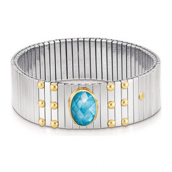 Nomination Βραχιόλι με γαλάζιο ζιργκόν και χρυσά Κ18 στοιχεία 042540/006