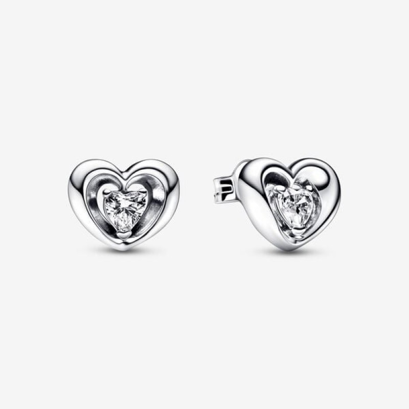 Pandora Radiant Heart & Floating Stone Stud Earrings 292500C01