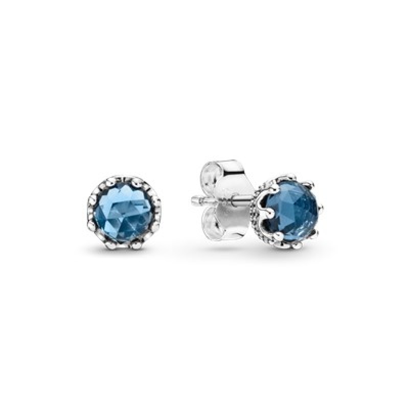 Pandora Blue Sparkling Crown Stud Earings 298311NMB