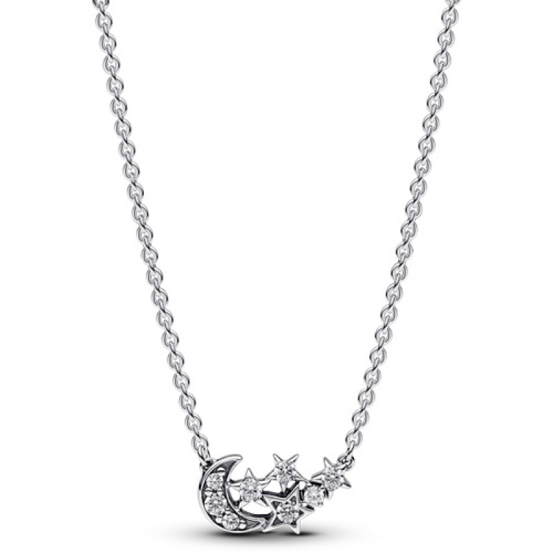 Pandora Sparkling Moon and Star Necklace 392991C01