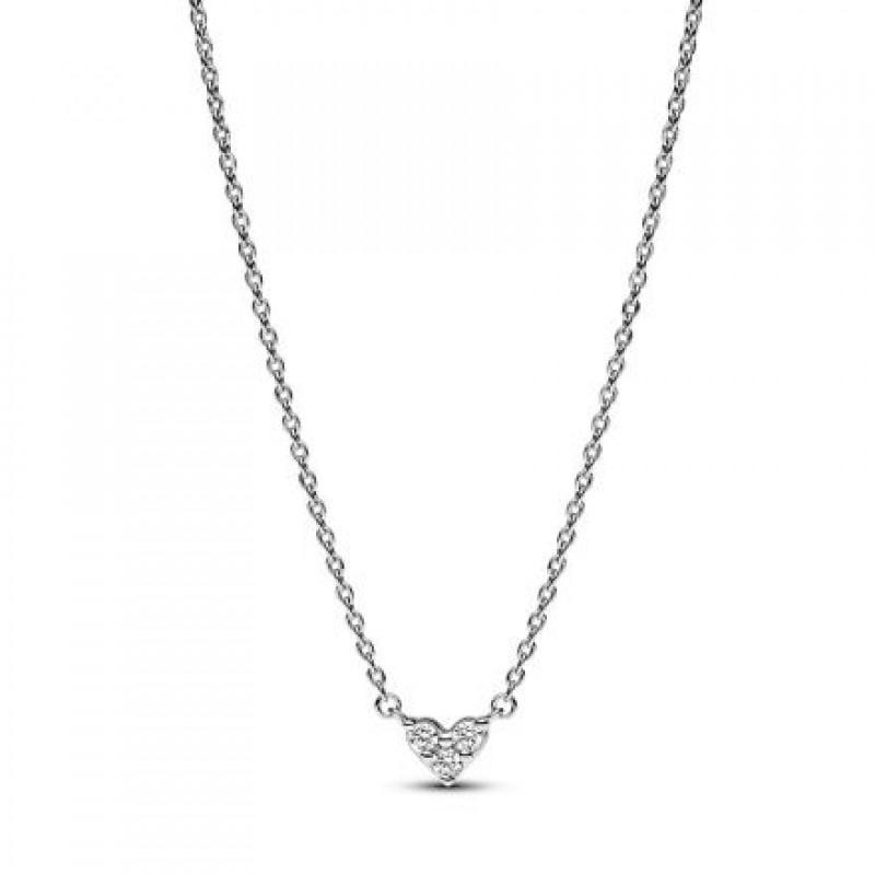 Pandora Triple Stone Heart Necklace 393014C01