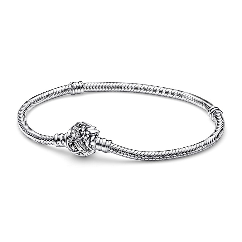 Pandora Disney Tinker Bell Clasp Moments Snake Chain Bracelet 592548C01
