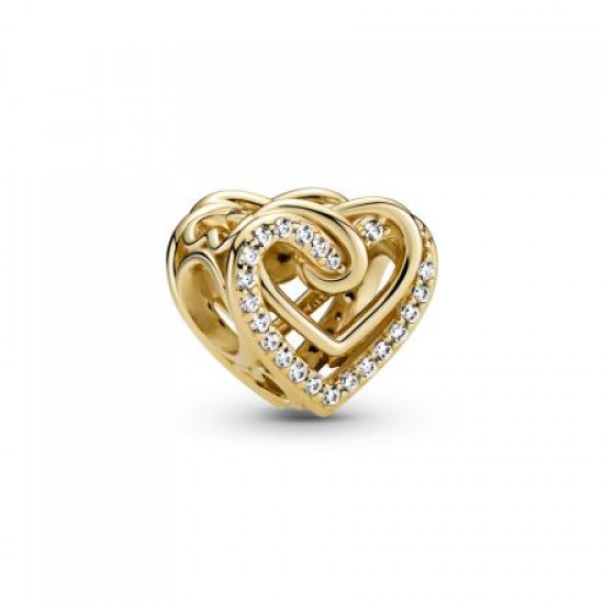 Pandora Σύμβολο με επίστρωση χρυσού 14Κ με κυβική ζιρκόνια, καρδιά 769270C01