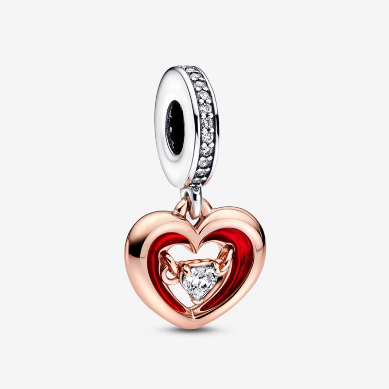 Pandora Two-tone Radiant Heart Dangle Charm 782450C01
