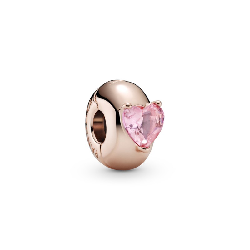 Κλιπ Pandora Rose με ροζ κρύσταλλο και σιλικόνη 789203C01