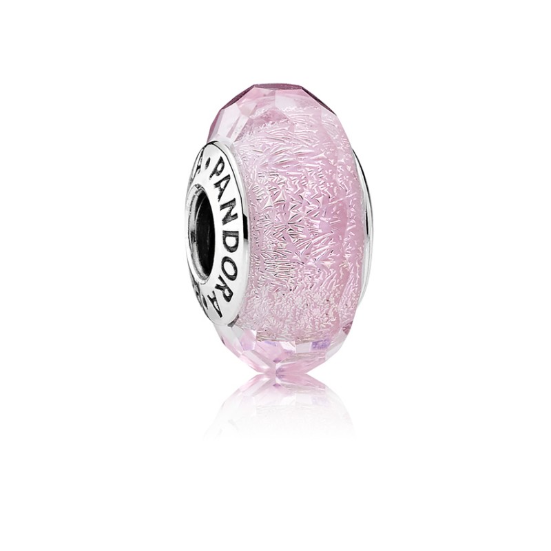 Pandora Σύμβολο ασ.925 με faceted ιριδίζον ροζ murano 791650