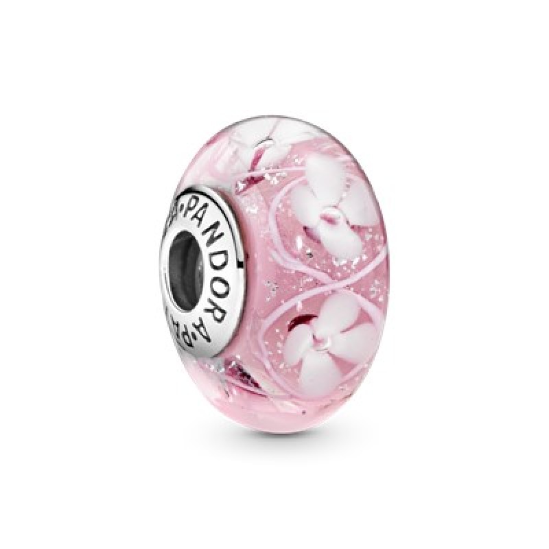 Pandora Pink Bloom Murano Glass charm 791665