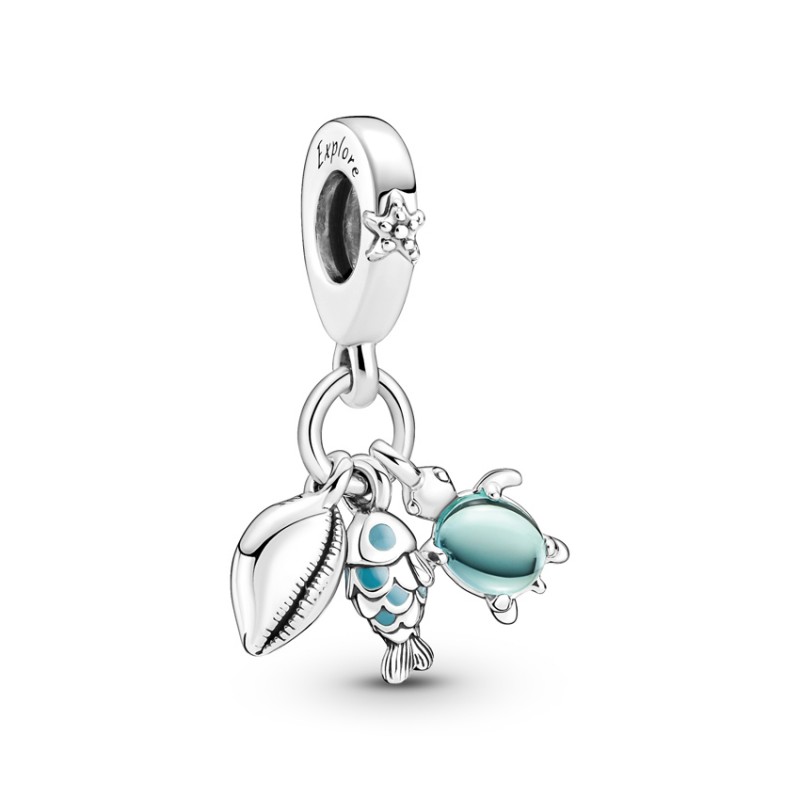 Pandora Fish, Sea Turtle & Conch Triple Dangle Σύμβολο 791697C01