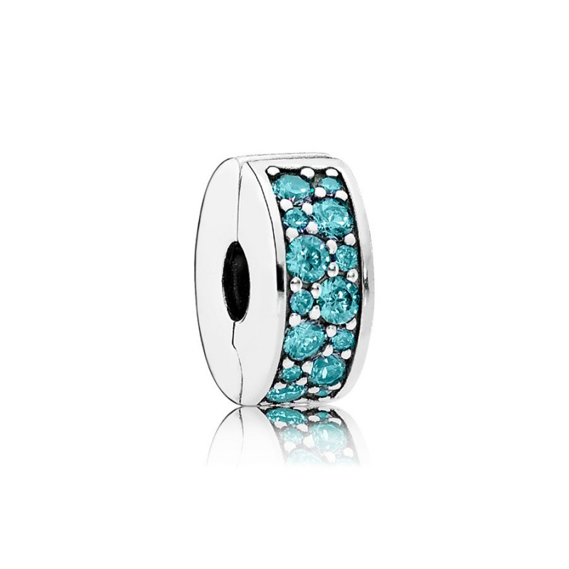 Pandora Teal Pave Clip Charm 791817MCZ