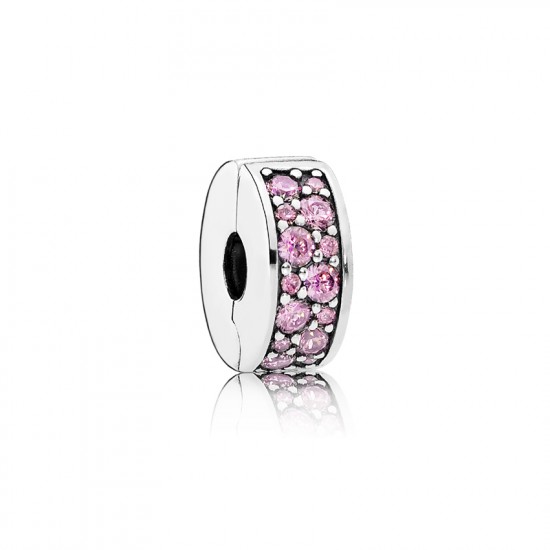 Pandora Κλιπ ασ. 925 με ροζ κυβ. ζιρκόνια και σιλικόνη 791817PCZ