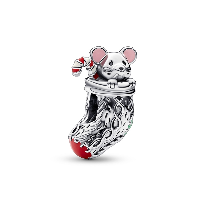 Pandora Festive Mouse & Stocking Charm 792366C01 