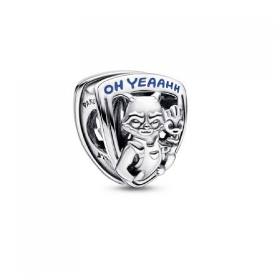 Pandora Marvel Guardians of the Galaxy Rocket Raccoon & Groot Emblem Charm 792565C01
