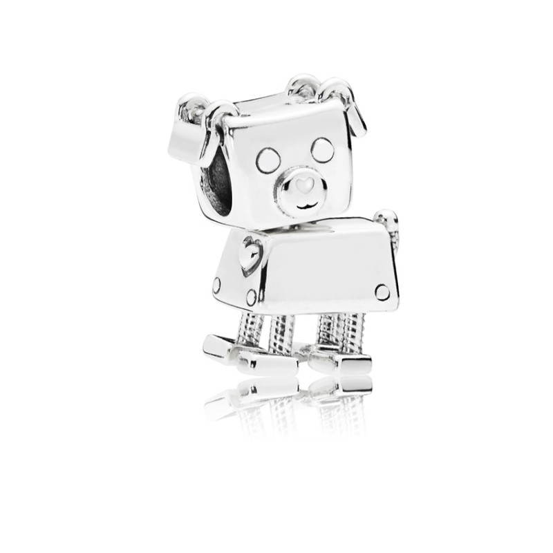 Pandora Σύμβολο ασ. 925 με λευκό σμάλτο, σκυλάκι ρομπότ 797551EN12