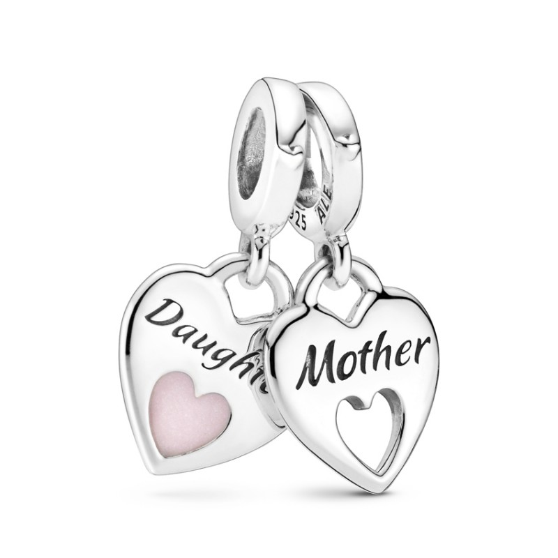 Pandora Κρεμαστό ασ. 925 με σμάλτο, χωριζόμενη καρδιά μητέρα και κόρη 799187C01