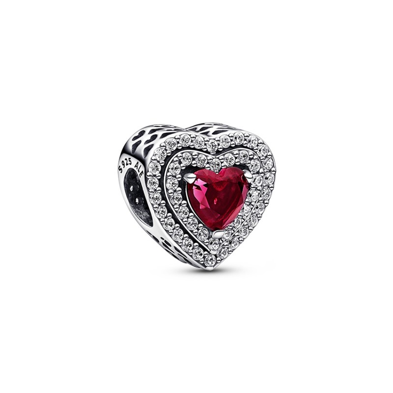 Pandora Sparkling Levelled Red Heart Charm 799218C02