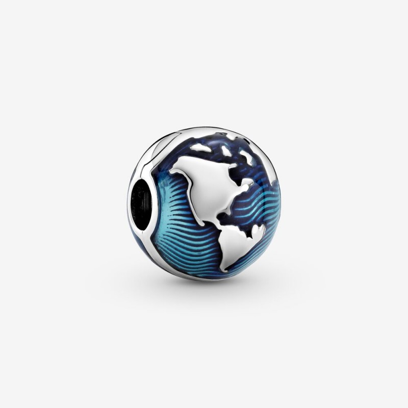 Pandora Blue Globe Clip Charm 799429C01