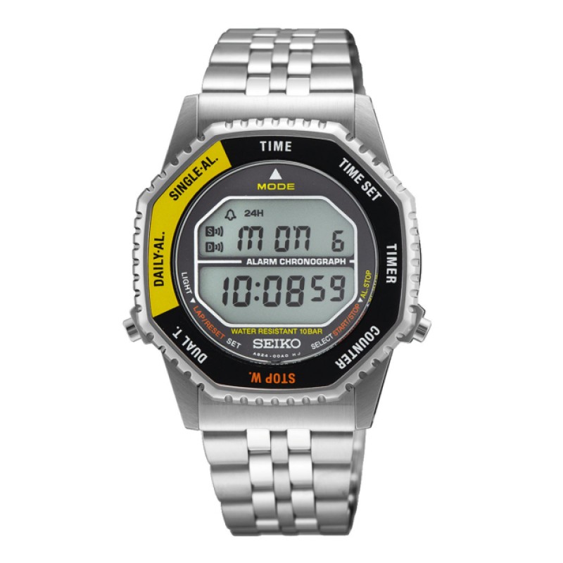 SEIKO Conceptual Series Digital Quartz in Black & Yellow SMGG17P1