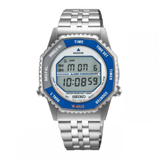 SEIKO Conceptual Series Digital Quartz in Blue & Silvertone SMGG21P1