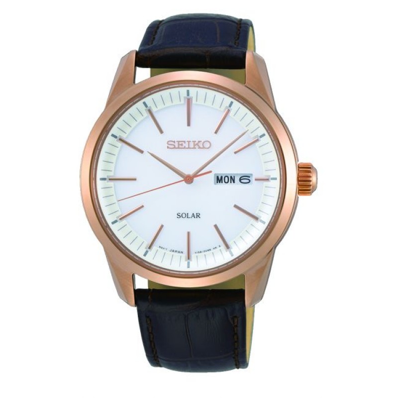 SEIKO Conceptual Solar Rosegold Plated Watch SNE530P1