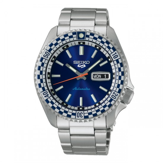 SEIKO 5 Sports Petrol Blue 'Checker Flag' Special Edition Automatic  SRPK65K1